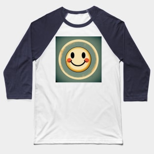 Vintage Happy Smiley Face Retro 70s 80s Aesthetic Baseball T-Shirt